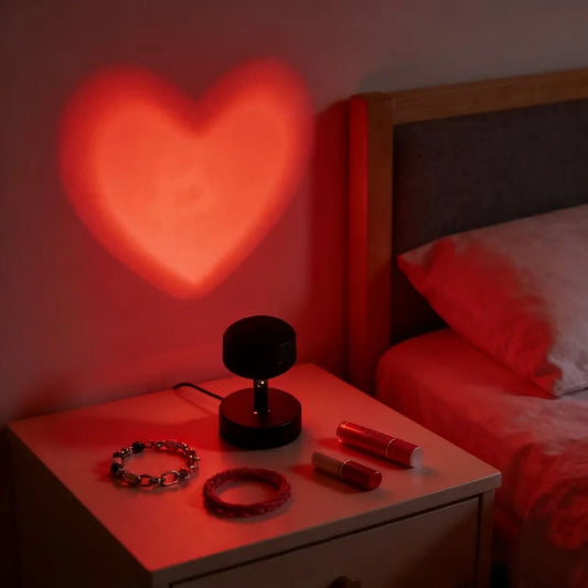 1 Piece Romantic Heart-Shaped LED Projector Light USB Powered for Photography Background Party Bedroom Decor Ideal for Christmas